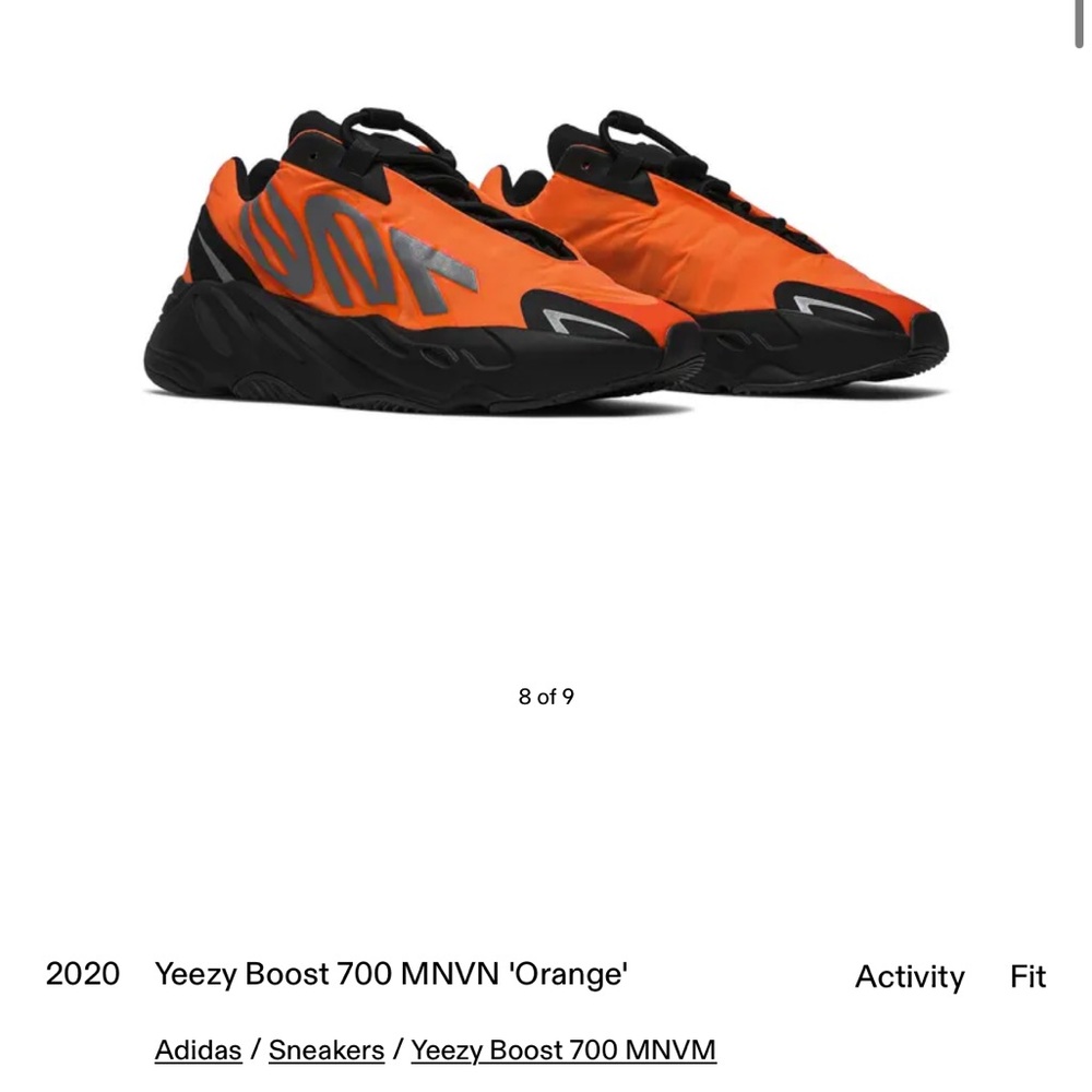 Adidas Yeezy Boost 700 MNVN Orange Men's Shoes, NWT. - Picture 4 of 7